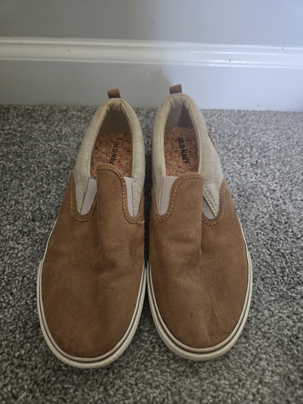 Old Navy Brown and Cream Kids Slip-On Sneakers